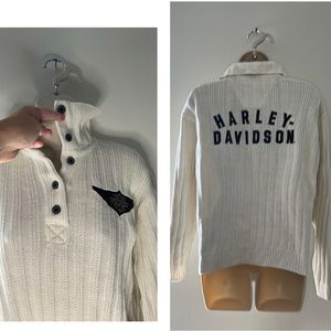 VTG Harley Davidson Collared Button Sweater